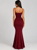Vestido Longo Sereia — Elegância para Festas — Alças Finas e Caimento Justo