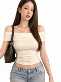 Camiseta Feminina — Estilo Sexy e Moderno — Ombro a Ombro e Modelagem Justa