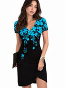 Vestido Floral Feminino — Leveza para o Verão — Decote V e Modelagem Evasê